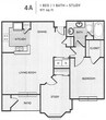 1 Bedroom / Study / 1 Bathroom