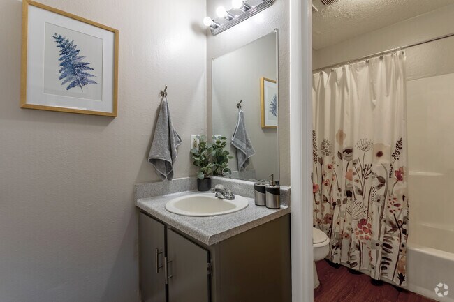 1B, 1BA - 560 SF Ayers - Bathroom - The Aspen Apartments