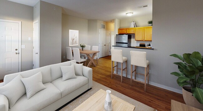 Amplia sala de estar y comedor - Riverford Crossing Apartments