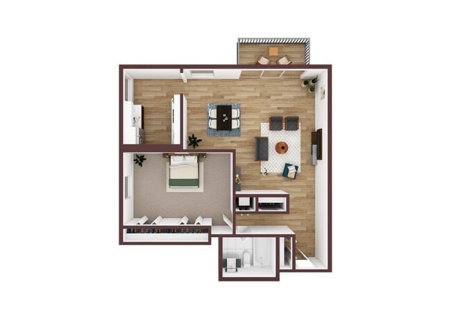 Woodmont: apartamento de 1 habitación y 1 baño con electrodomésticos modernos, pisos de tablones de madera y mucho espacio de guardarropas. - Congressional Towers