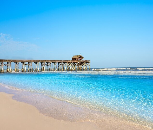 The historic Cocoa Beach Pier is 800 feet long