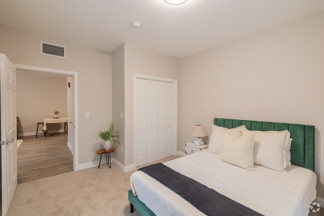 1BD, 1BA - 641SF - Waumbek - Bedroom - The Meridian at Bedford