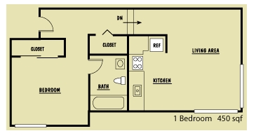 1HAB/1BA - Vine Court Apartments