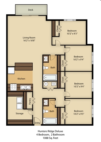 4BR/2BA - Hunters Ridge of Blacksburg