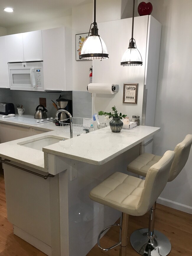 Pass through counter and stools - 81 Park Ter W
