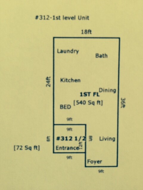 312 Cerritos Ave apt measurements - 312 Cerritos Ave
