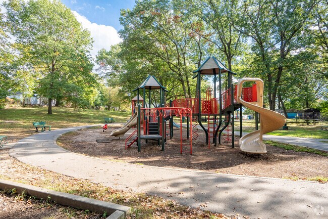 The play park at the top of a trail at the Francis Martini Shell Park in Hyde Park offers plenty of fun.
