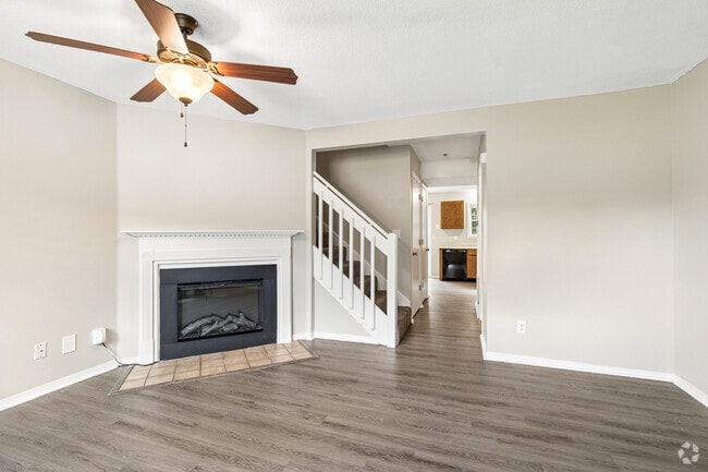 2BR, 2.5BA - 1,188SF - Living Room - Rock Quarry Village