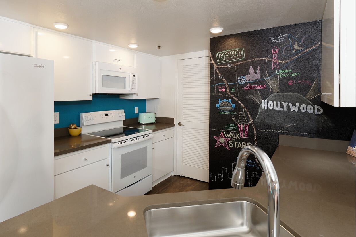 AVA Studio City — Kitchen with Quartz Countertops