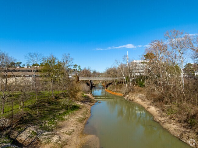 The Buffalo Bayou runs around the Piney Point Village neighborhood.