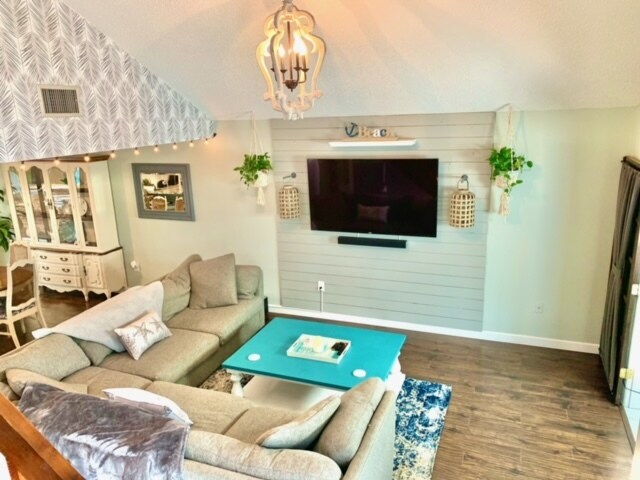 Living room view from stairway - 4044 Olive Ave