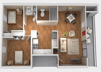 2BR/1BA - Pinemont Apartments