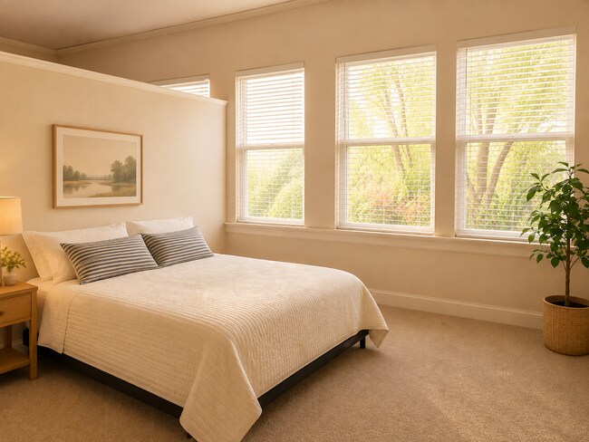 Dormitorio extragrande con mucha luz natural. Vistas a los árboles desde todas las ventanas. - 2971 Mumbarto Ave