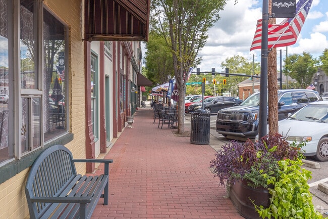 Brick-lined streets lie in downtown.