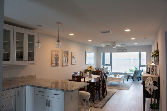 Long View From Kitchen Out to Harbor - 1500 Park Beach Cir