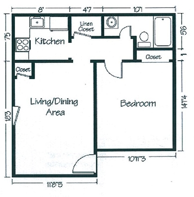 1BR/1BA - Village Green Apartments