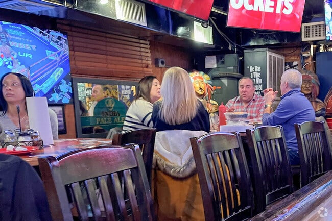 Folks gathering for lunch at the Lin-Wood Tap House in Linden.