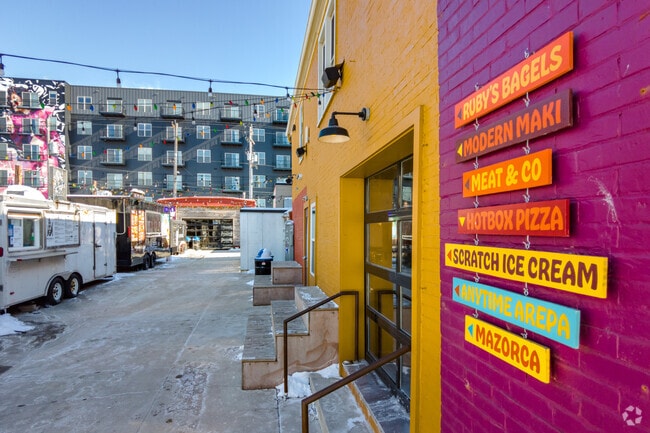 Stop by the Zócalo Food Park Food Trucks for a quick bite to eat.