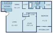 One Bedroom One Bath Study A7