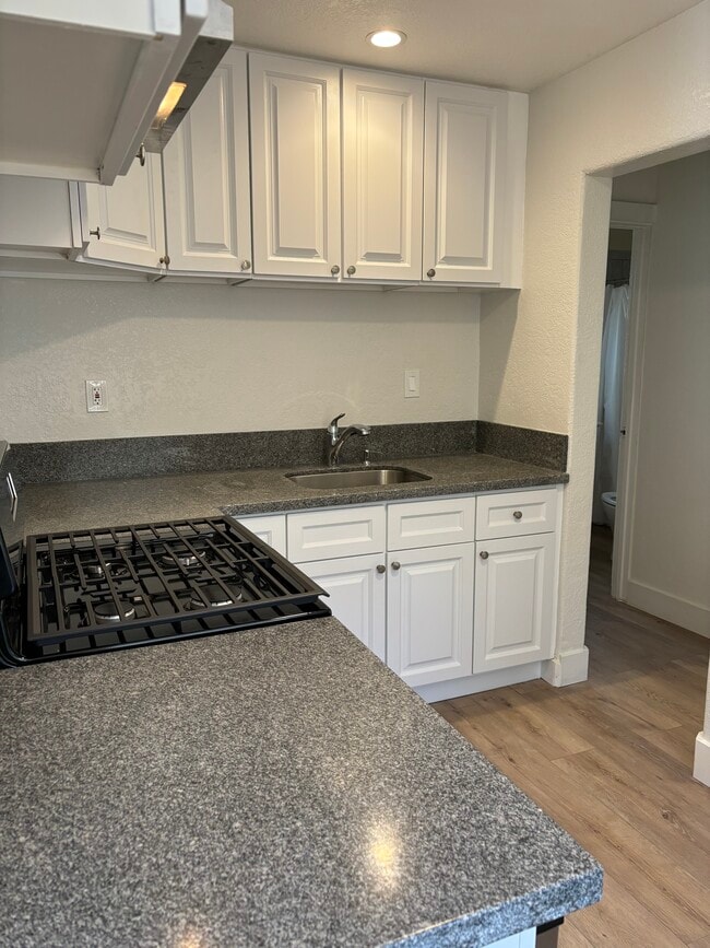 Cocina nueva con granito, gabinetes y pisos nuevos. - 912 1/2 California Ave
