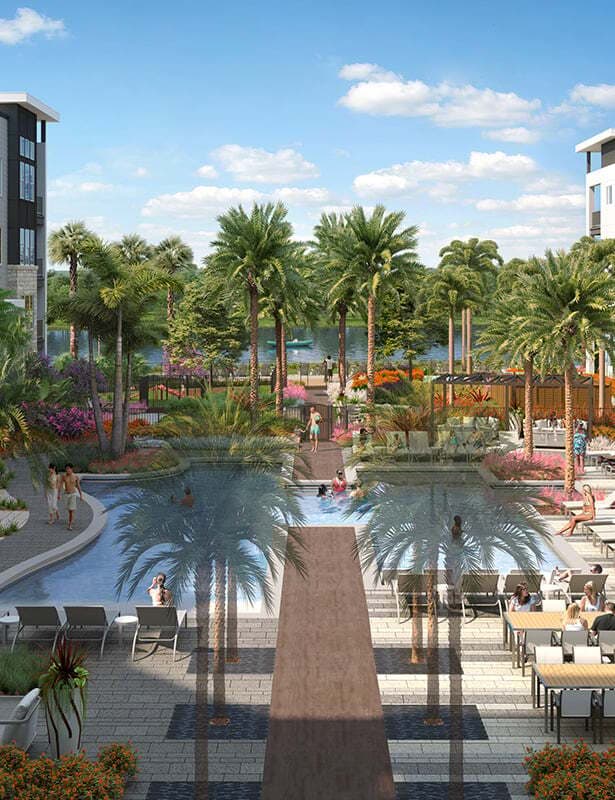 Resort-inspired pool experience with serene views and tropical greenery - The Residence Peninsula Apartments