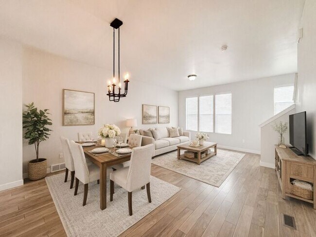 Foto del edificio - Stunning and Spacious 3BR 3BA Townhouse w/ Quartz Kitchen + Garage Parking + Modern Finishes in E...