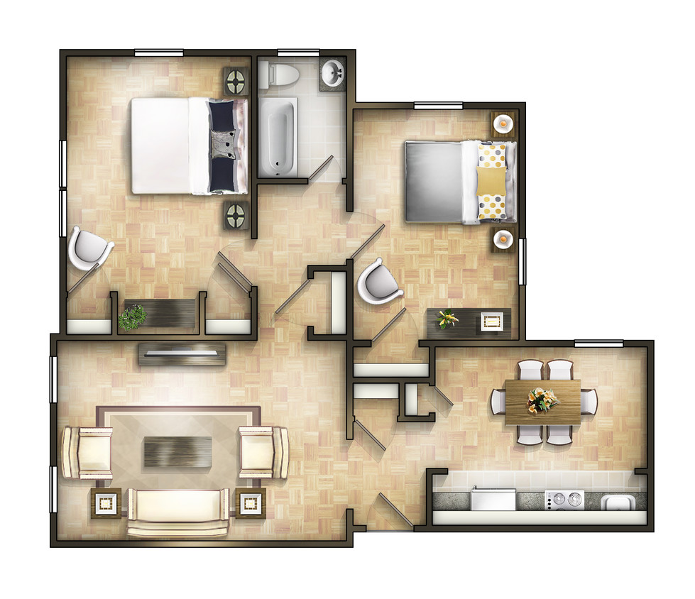 Plano de planta - Peabody Apartments