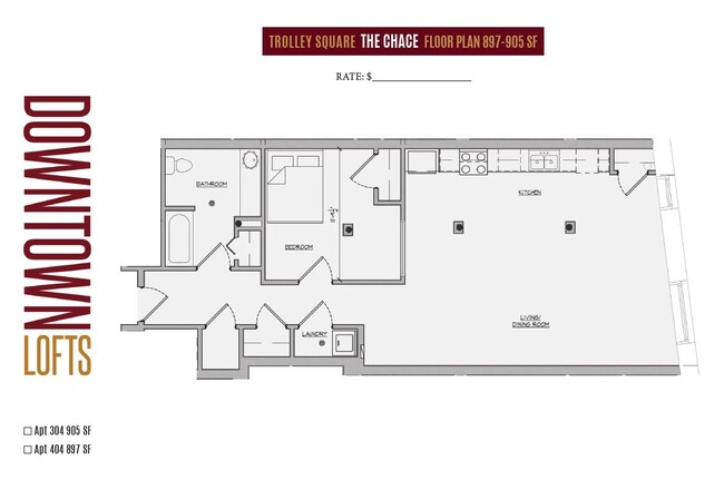 Plano de planta Chase - Downtown Lofts