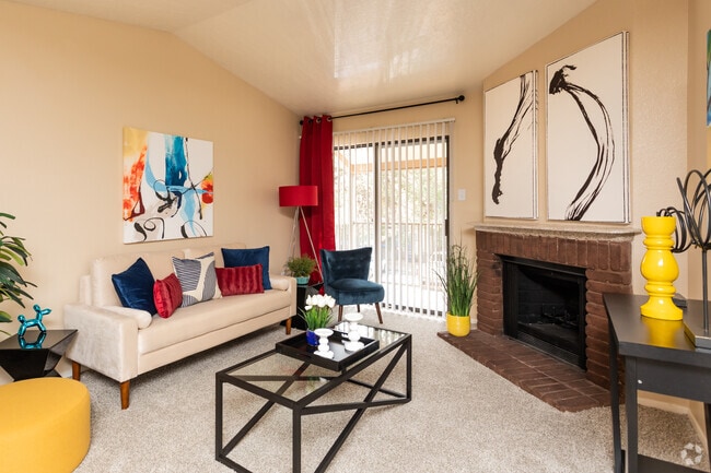 1BR, 1BA - 720SF Living Room - Canyon Point