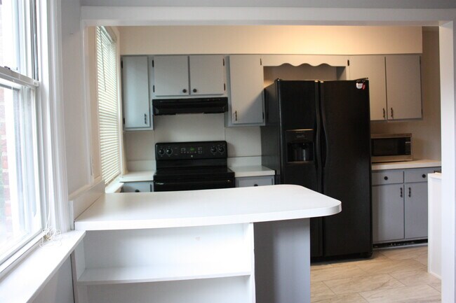 Kitchen with electric stovetop, microwave, fridge and dishwasher - 332 Dawson St
