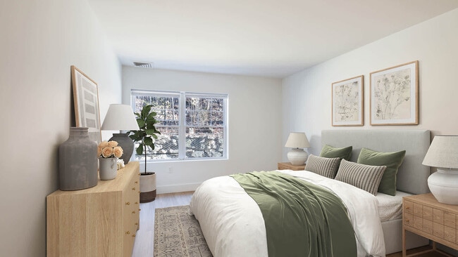 Dormitorio con suelo de superficie dura - Rosecliff