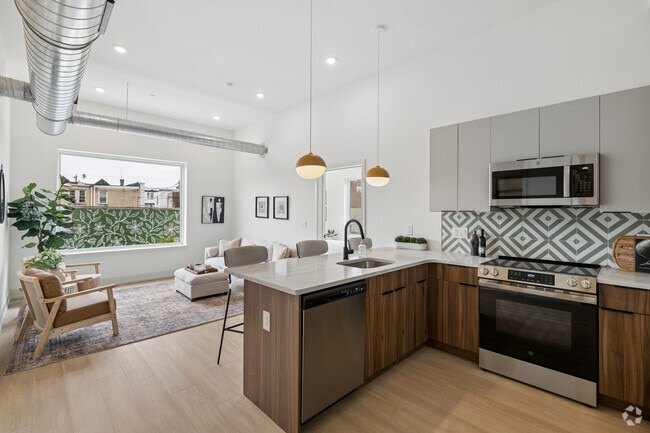 2BR, 2BA - 890SF - Kitchen - The Hawthorn Apartments
