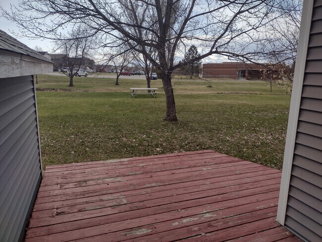 Vista del parque y la escuela primaria desde el patio trasero desde las otras terrazas. - 1005 Woodland Dr