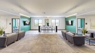 This 1970 square foot office space in Fort Myers, FL, offers a blend of functionality and modern aesthetics. The single-floor layout is efficiently divided into multiple rooms, catering to various work needs. The space features several meeting rooms with sleek wooden tables and comfortable blue chairs, ideal for collaborative sessions. Large windows in these rooms provide natural light and views of the surrounding area, creating an open and inviting atmosphere.

Individual workstations are equipped with ergonomic white chairs and granite countertops, offering comfortable and practical spaces for focused work. The office's design incorporates a pleasing color scheme of white walls accented with vibrant green feature walls, adding visual interest and energy to the environment.

A spacious common area showcases a contemporary design with a high-top bar table, stylish seating, and modern artwork, perfect for casual meetings or break times. The area is illuminated by both natural light from large windows and well-placed ceiling fixtures, ensuring a bright and welcoming space throughout the day.

The office's flooring consists of patterned carpeting, adding texture and warmth to the overall design. Thoughtful touches like plant-themed artwork and actual greenery bring a touch of nature indoors, contributing to a fresh and inspiring work environment. With its modern amenities and well-planned layout, this office space is designed to foster productivity and collaboration in a contemporary setting.