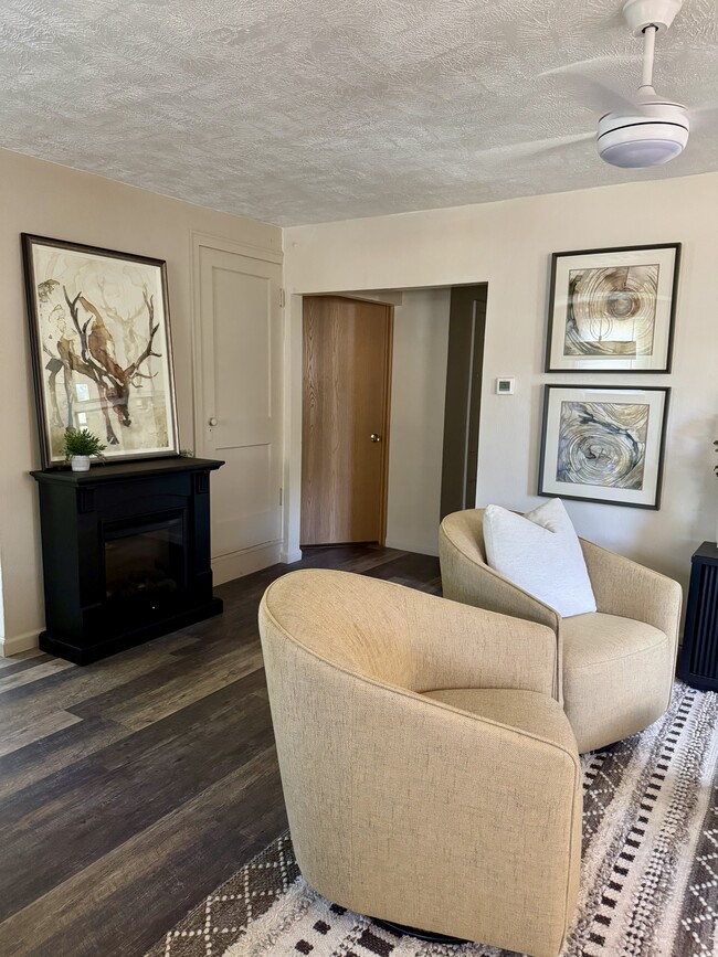 Living Room with Electric Fireplace - 2024 S Euclid Ave