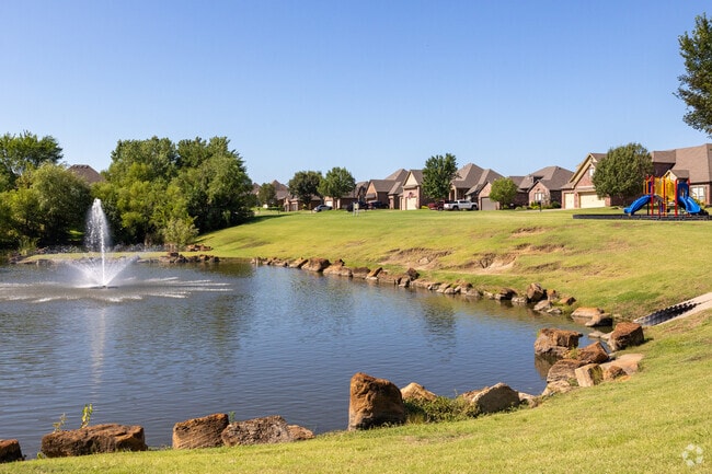 Many of the homes in Glenpool have a fishing pond for residents to enjoy.