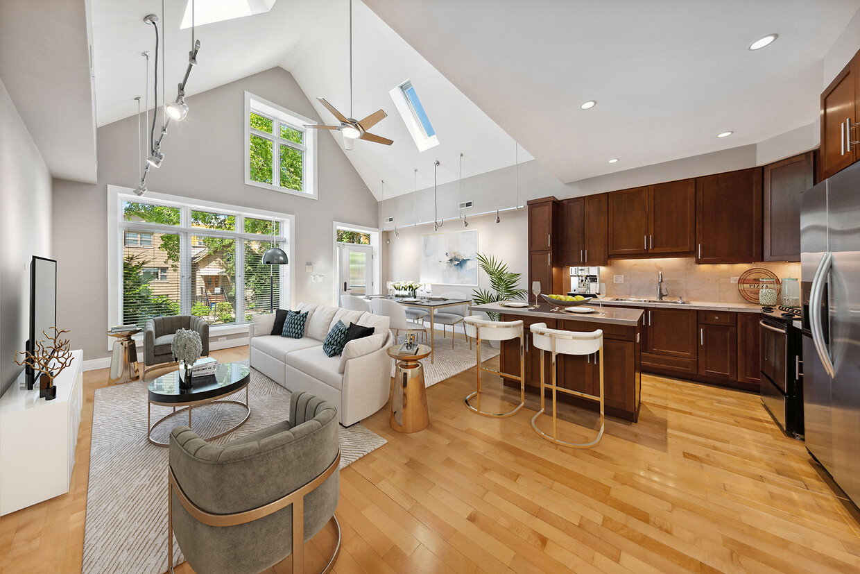 Living Room, Kitchen & Dining Area - 2515 W Haddon Ave