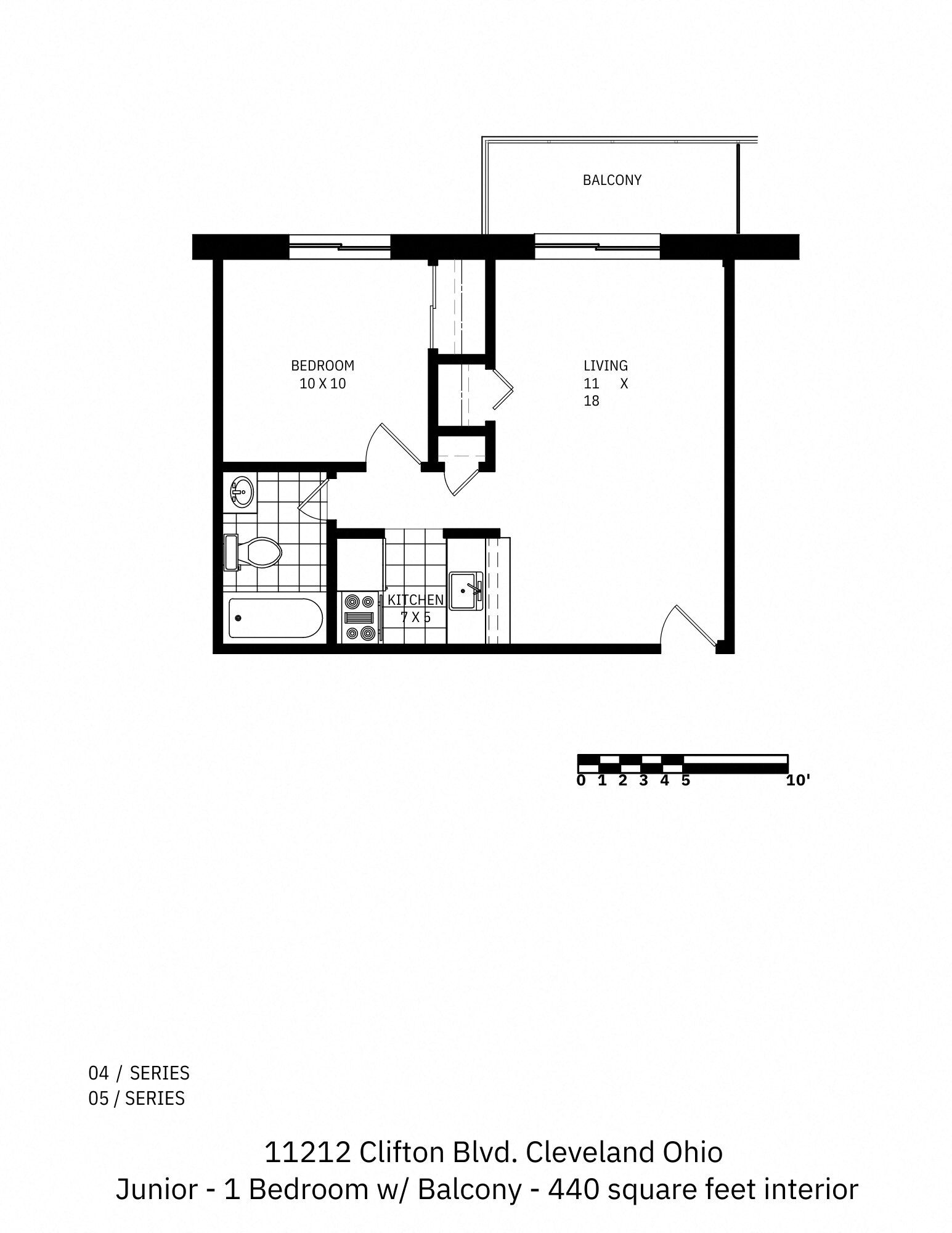 Clifton Park & Clifton House – 1 Bedroom Jr. with Balcony