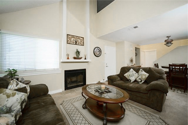 Living Room w/Fireplace - 14022 Coteau Dr