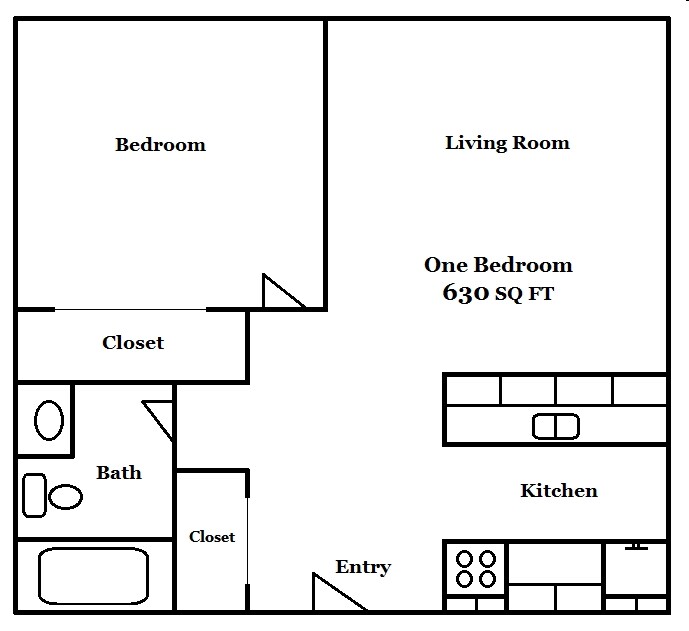 1HAB/1BA - Brandy Center Apartments