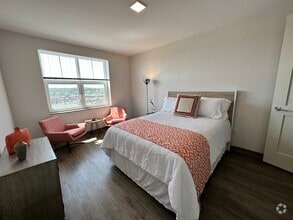 Bedroom in the one bedroom apartment - Red Oak at 409 Elm Street