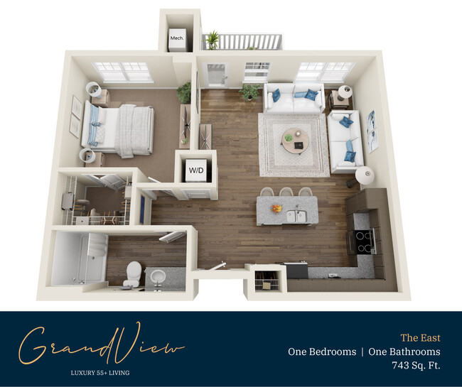 Plano del piso este - GrandView 55+ Luxury Living