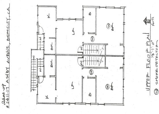 Plano de planta del piso superior - 2403-2417 Ashby Ave