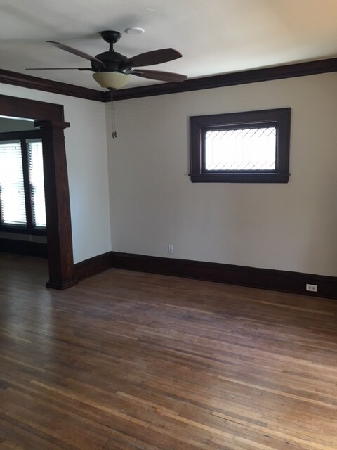 Living room with leaded glass window - 2633 Pillsbury Ave S