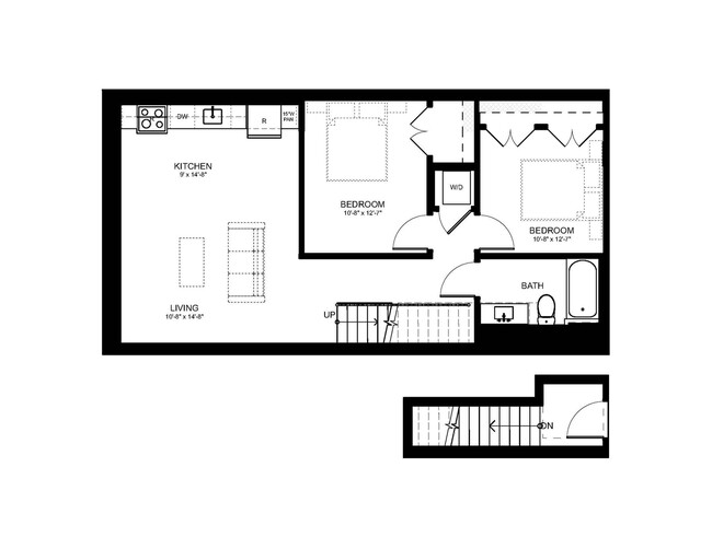 Explore this spacious urban layout with modern amenities for comfortable living. - The Loop at Midtown