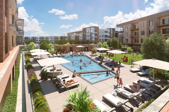 Resort-Style Heated Outdoor Pool with Staffed Cabana - Belle Oaks Marketplace