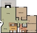 2 Bedroom / 1 Bath 950 sq ft