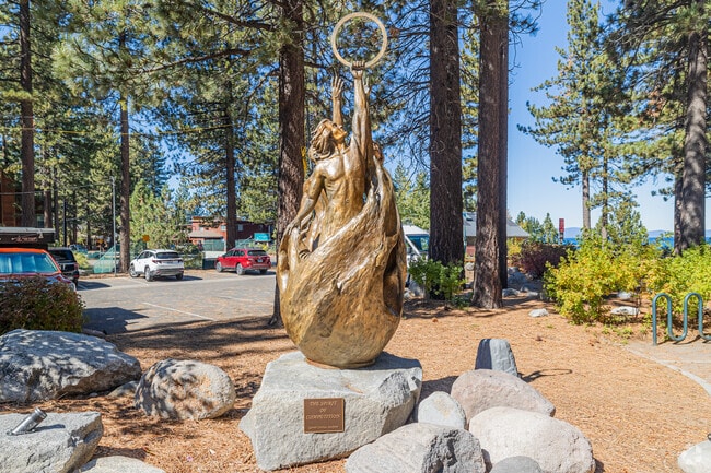 "The Spirit of Competition" sculpture by Gareth Curtiss sits at the Lakeview Commons in SLT.