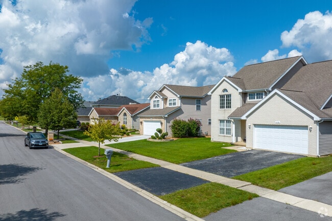 Country Club Hills features homes with two-car garages and ample lots.
