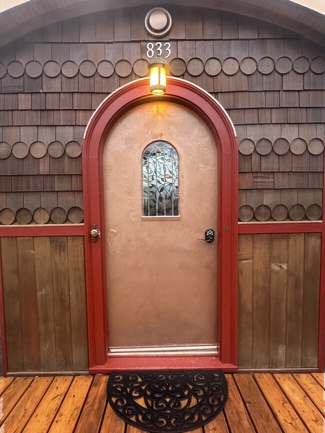 Welcome to the Lucky Penny! The doorbell to the left is made from a copper bike bell. - 833 Valencia St